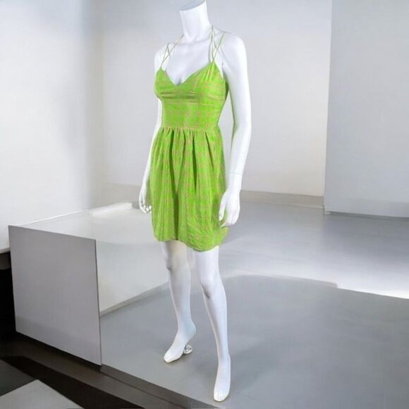 Amanda Uprichard Silk Mini Dress Green Size X- Small - Picture 2 of 16